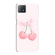 Чехол с розовым рисунком для Oppo a73 (5G) (Розовые вишни)