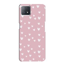 Чехол с розовым рисунком для Oppo a73 (5G) (Сердечки на розовом)