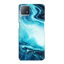 Мраморный чехол на Oppo a73 (5G) (VPrint) (Голубой мрамор)