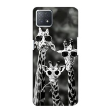 Силиконовый чехол с КАРТИНКАМИ лето для Oppo a73 (5G) (AlphaPrint) (Жирафы в очках)