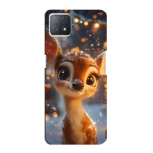 Яскравий чохол для Oppo a73 (5G) з Зимові Оленята – Оленятко серед герлянд
