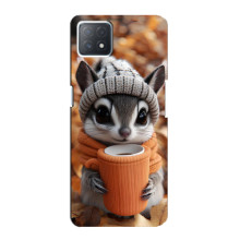 Печатный чехол «Зверята с кофе» для Oppo a73 (5G)
