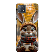 Печатный чехол «Зверята с кофе» для Oppo a73 (5G) – Зайчик с кофе