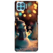 Чехлы на Новый Год Oppo A73 – Снеговик праздничный