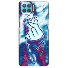 Чехол с принтом для Oppo A73 (AlphaPrint - Знак сердечка) – Радужное сердце