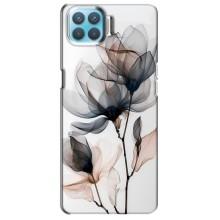 Чехол с цветочным принтом на Оппо А73 (Цветы на белом)