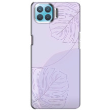 Чехол цветочный дизайн для Oppo A73 – Монстера фиолетовая