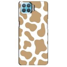 Чохол з принтом корови на OPPO Á73 – Бежевий принт