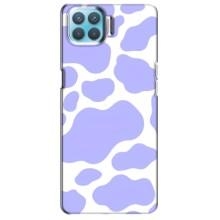 Чохол з принтом корови на OPPO Á73 – Фіолетовий принт