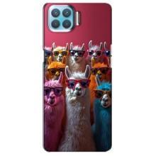 Чохол з принтом стильні тварини для OPPO Á73 (Лами в окулярах)