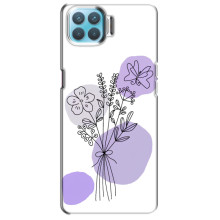 Силиконовый чехол с принтом в цветах на Oppo A73 – Фиолетовый букет