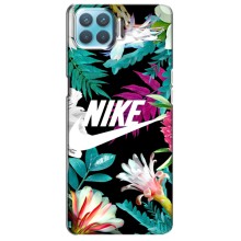 Силиконовый Чехол на Oppo A73 с картинкой Nike (Цветочный Nike)