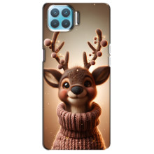 Яскравий чохол для Oppo A73 з Зимові Оленята – Олень в светрі