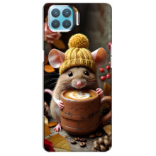 Печатный чехол «Зверята с кофе» для Oppo A73 – Медведь с кофе