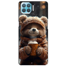 Печатный чехол «Зверята с кофе» для Oppo A73 – Мишка с кофе