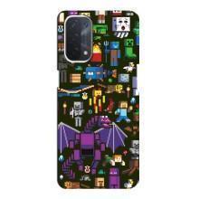 Чохол Майнкрафт на Oppo a74 (5G) (AlphaPrint) Minecraft (Колаж Майнкрафт)