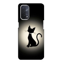 Чехол с принтом для Oppo a74 (5G) (AlphaPrint) Модные коты (Силуэт котика)