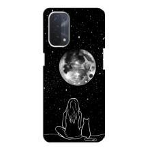 Чохол з малюнком кіт на Oppo a74 (5G) – Дівчина з котом