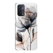 Чохол з квітковим принтом на OPPO a74 (5G) (Квіти на білому)