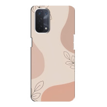 Чехол цветочный дизайн для Oppo a74 (5G) – Коричневый фон