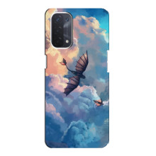 Чохол з принтом дракон Беззубик OPPO a74 (5G) (Беззубик в небі)