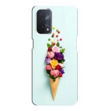 Чехлы с тематикой "ЦВЕТЫ" на Oppo a74 (5G) (Цветок-мороженное)