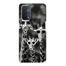Силіконовий чохол з КАРТИНКАМИ літо для Oppo a74 (5G) (AlphaPrint) (Жирафи в окулярах)