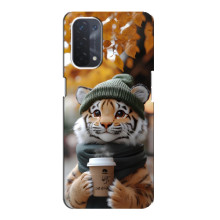 Печатный чехол «Зверята с кофе» для Oppo a74 (5G) – Тигр с кофе