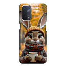 Печатный чехол «Зверята с кофе» для Oppo a74 (5G) – Зайчик с кофе