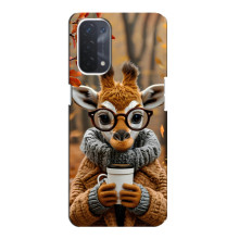 Печатный чехол «Зверята с кофе» для Oppo a74 (5G) – Жираф с кофе