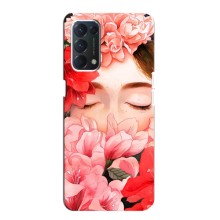 Чехлы (ART) Цветы на OPPO A74 (VPrint) (Глаза в цветах)