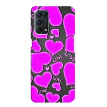 Чехлы для любимой на Оппо А74 (VPrint) (Pink hearts)