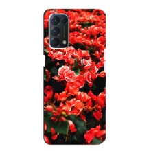 Чехлы с Цветами для OPPO A74 (VPrint) (Цветы красные)