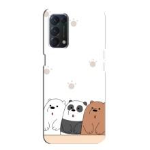 Чехлы с изображением разных животных для OPPO A74 (Удивленные медвеженки)