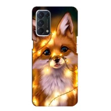 Чехлы с картинкой Лисички для OPPO A74 (VPrint) (Лисичка в гирляндах)