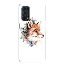 Чехлы с картинкой Лисички для OPPO A74 (VPrint) (Лисичка в цветочках)