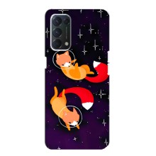Чехлы с картинкой Лисички для OPPO A74 (VPrint) (Лисички космонавты)
