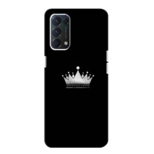 Чехол (Корона на чёрном фоне) для Оппо А74 – Белая корона