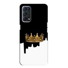 Чехол (Корона на чёрном фоне) для Оппо А74 – Золотая корона