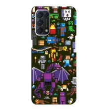 Чехол Майнкрафт на OPPO A74 (AlphaPrint) Minecraft (Коллаж Майнкрафт)