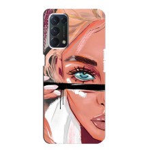 Чехол с печатью для OPPO A74 - (Мода) (AlphaPrint) (Макияж)