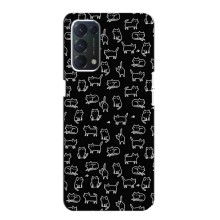 Чехол с принтом для OPPO A74 (AlphaPrint) Модные коты (Меленькие котики)