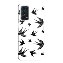 Чехол с птицами на OPPO A74 (VPrint) (Ласточки)