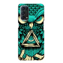 Чехол с птицами на OPPO A74 (VPrint) (Сова с глазом)