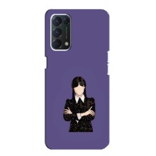 Чехлы Венсдей на OPPO A74 Уэнсдей (AlphaPrint) (Уэнздей в черном)