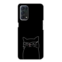 Чехол с рисунком кот на OPPO A74 (Равнодушный кот)