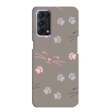Чехол с рисунком кот на OPPO A74 (Лапы и усы)