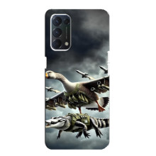 Чехол с мемами тралалело тралала для OPPO A74 – Гусини и крокодило
