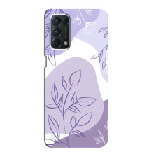 Силиконовый чехол с принтом в цветах на OPPO A74 – Фиолетовый дизайн
