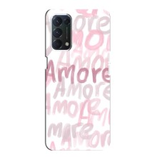 Чехол с розовым рисунком для OPPO A74 (Любовь)